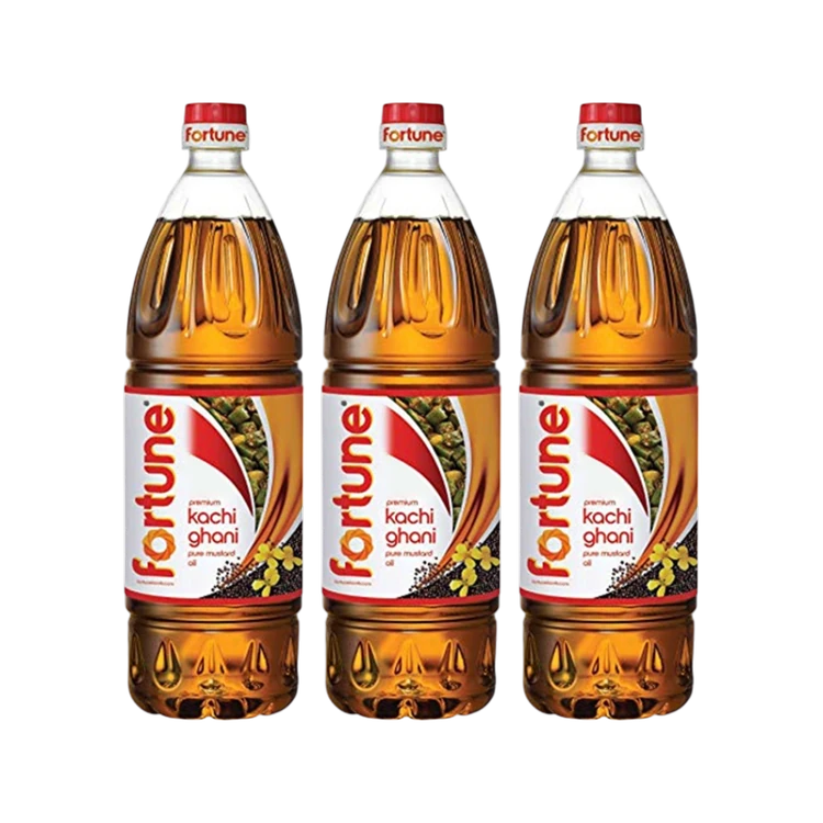 Fortune Premium Kachi Ghani Pure Mustard Oil (910 g) - Pack of 3