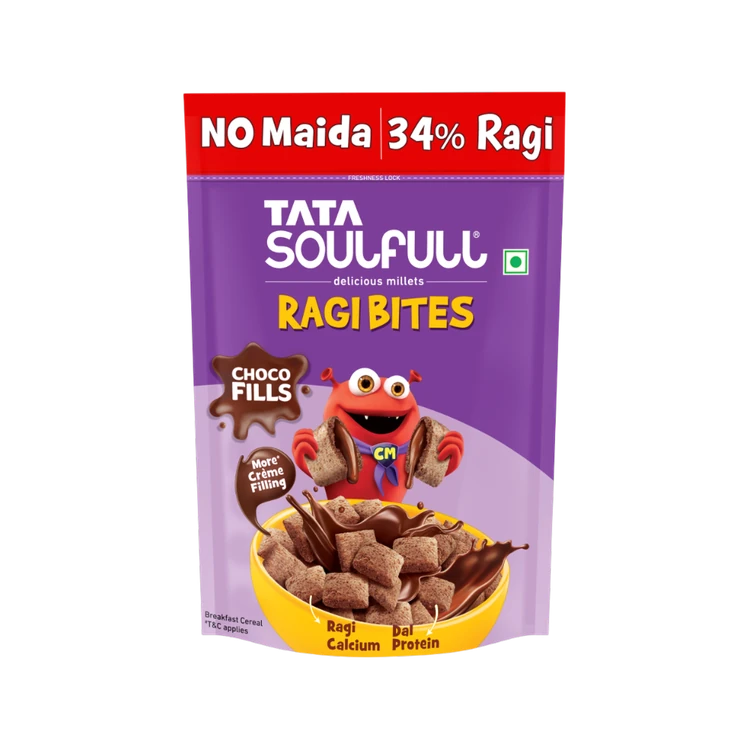 Tata Soulfull Ragi Bites Choco Fills, No Maida, Breakfast Cereal