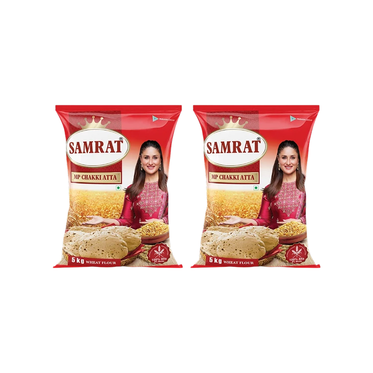 Samrat Premium Fresh Chakki Atta - Pack of 2 (Godihittu)