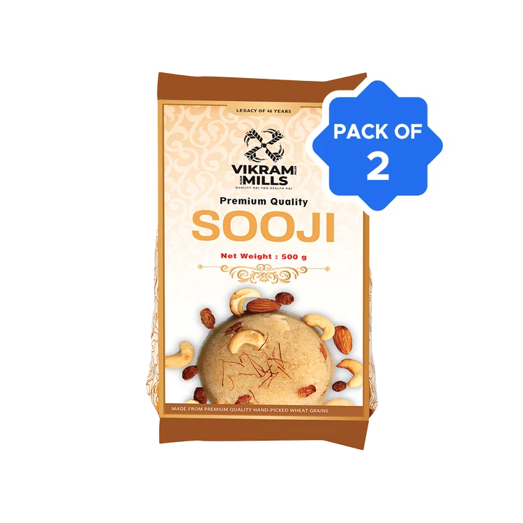Vikram Mills Premium Quality Sooji - Pack of 2 (Rave)