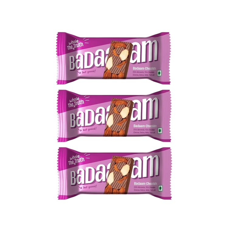 The Whole Truth Badaam Milk Chocolate Bar - Pack of 3