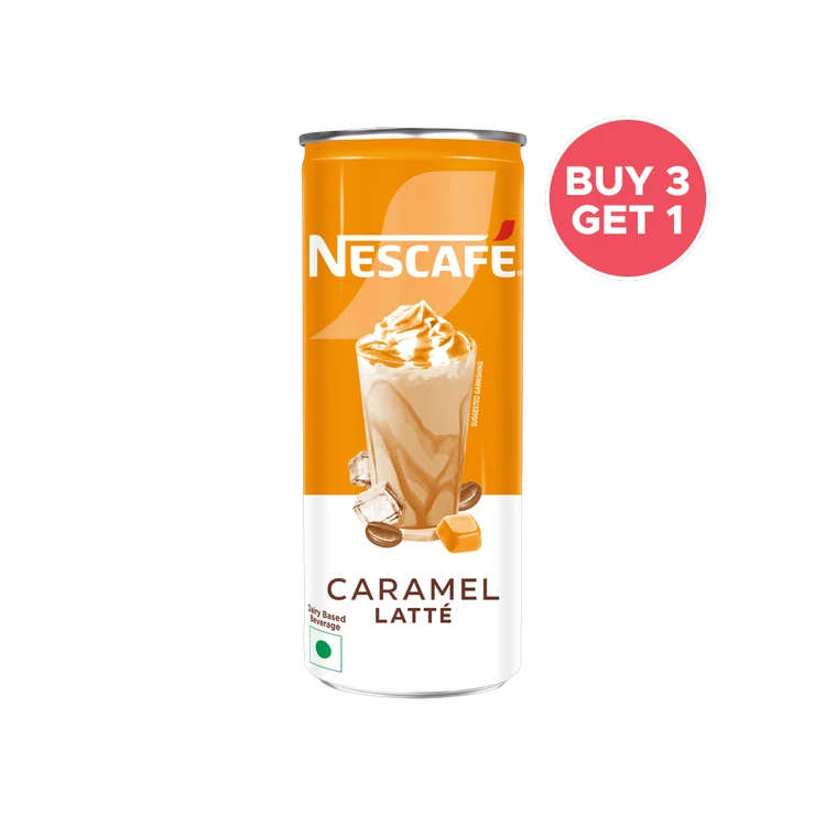 Nescafe Cafe Style Cold Coffee, Caramel-Latte - Buy 3 Get 1 Free