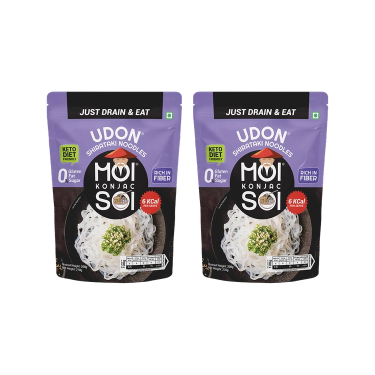 Moi Soi Shirataki Udon Noodles - Keto Low Calorie - Pack of 2