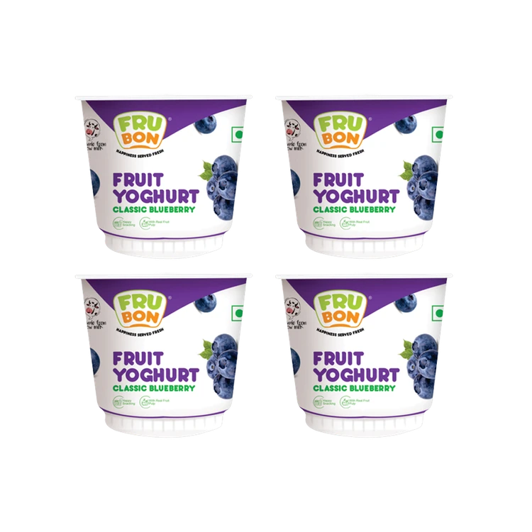 FruBon Classic Blueberry Yogurt - Pack of 4