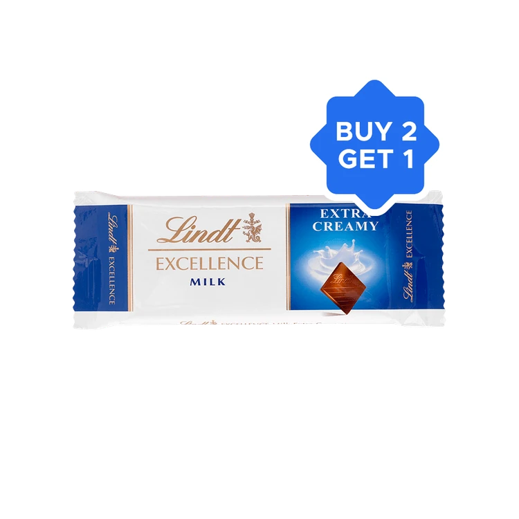 Lindt Excellence Milk Chocolate Bar (Extra Creamy) - Buy 2 Get 1 Free