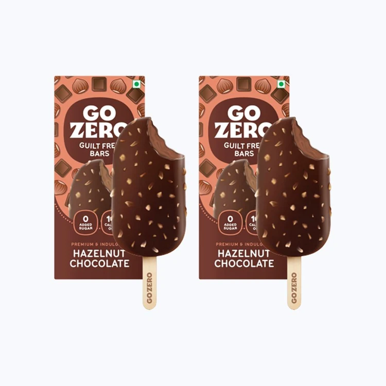 Go Zero Hazelnut Chocolate Low Calorie Guilt Free Ice Cream Stick - Pack of 2