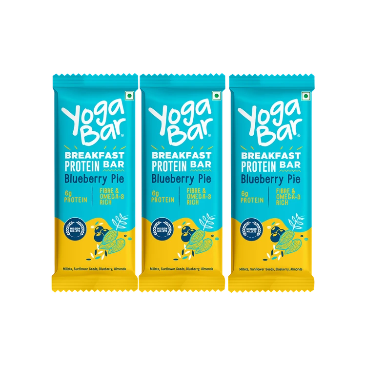 Yoga Bar Blueberry Pie Breakfast Protein Bar - Pack of 3