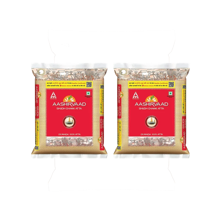 Aashirvaad Shudh Chakki Atta (100% Atta, 0% Maida) (5 kg) - Pack of 2 (Godihittu)