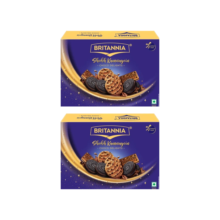 Britannia Shubhkamnaye Choco Delights Biscuits Gift Pack - Pack of 2