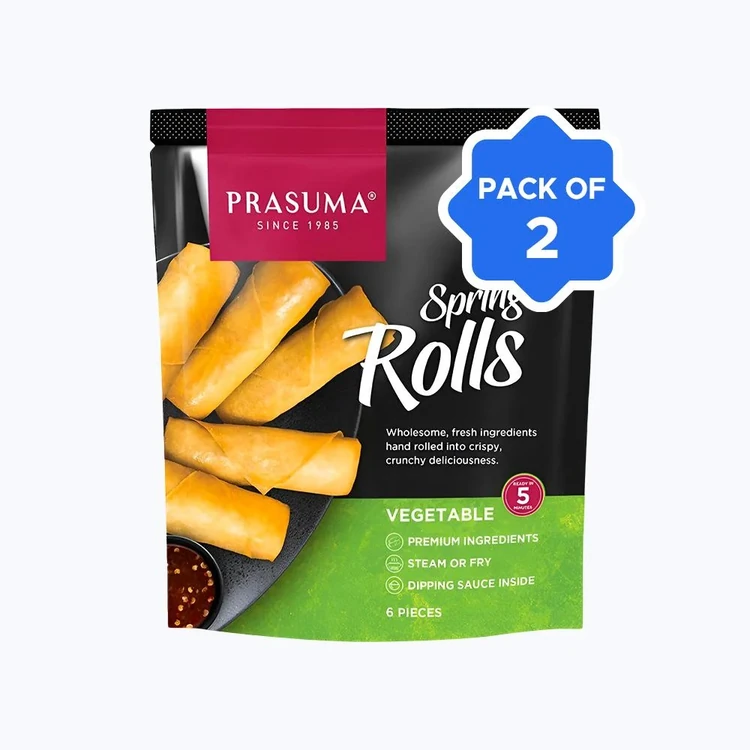 Prasuma Vegetable Spring Roll (Frozen) - Pack of 2