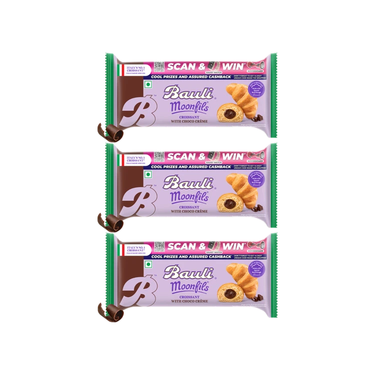 Bauli Moonfils Chocolate Crème Soft Croissant (Eggless) - Pack of 3