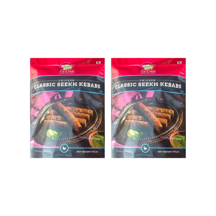 La Carne Classic Chicken Seekh Kebab (Frozen) - Pack of 2