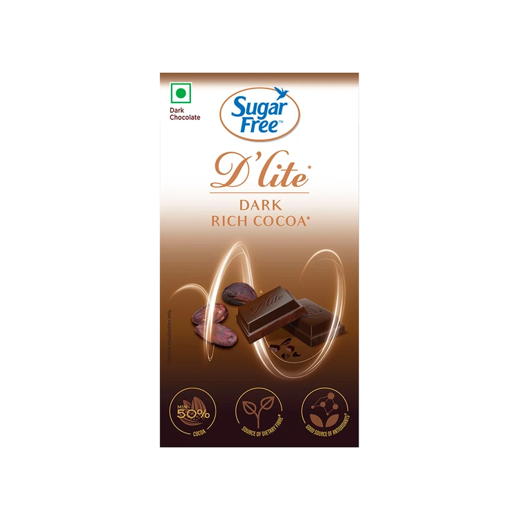 Sugar Free D'Lite Rich Cocoa Dark Chocolate Bar (Naturally Sweetened)