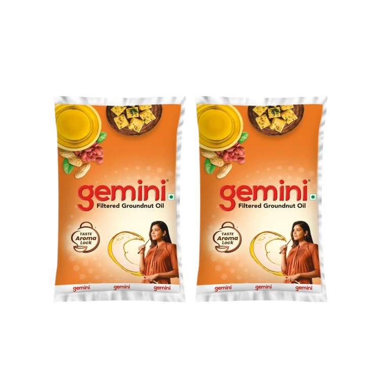Gemini Filtered Groundnut Oil - Pack of 2 (Kadale Enne)