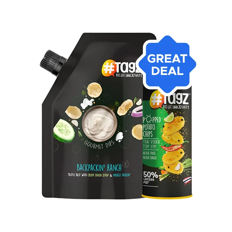 Tagz Thai Vodka Tom Yum Chips + Tagz Backpackin Ranch Dip Combo