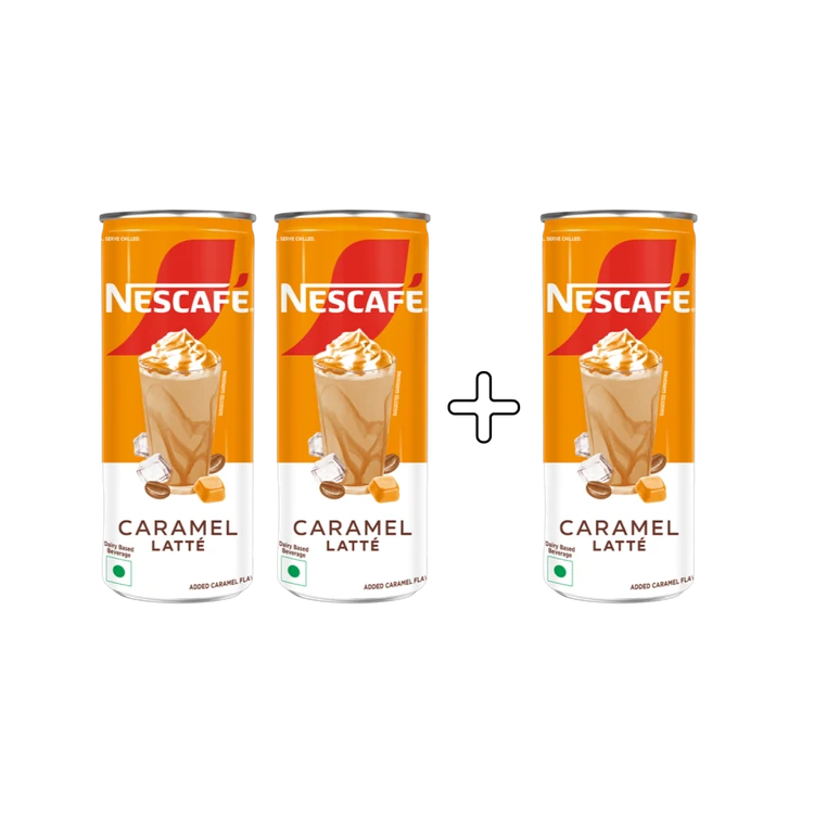Nescafe Cafe Style Cold Coffee, Caramel-Latte - Buy 2 Get 1 Free