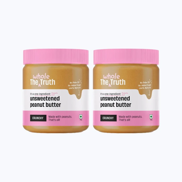 The Whole Truth Crunchy Unsweetened Peanut Butter - Pack of 2