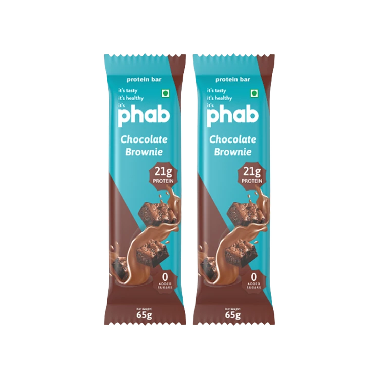 Phab 21g Protein Chocolate Brownie Protein Bar - Pack of 2