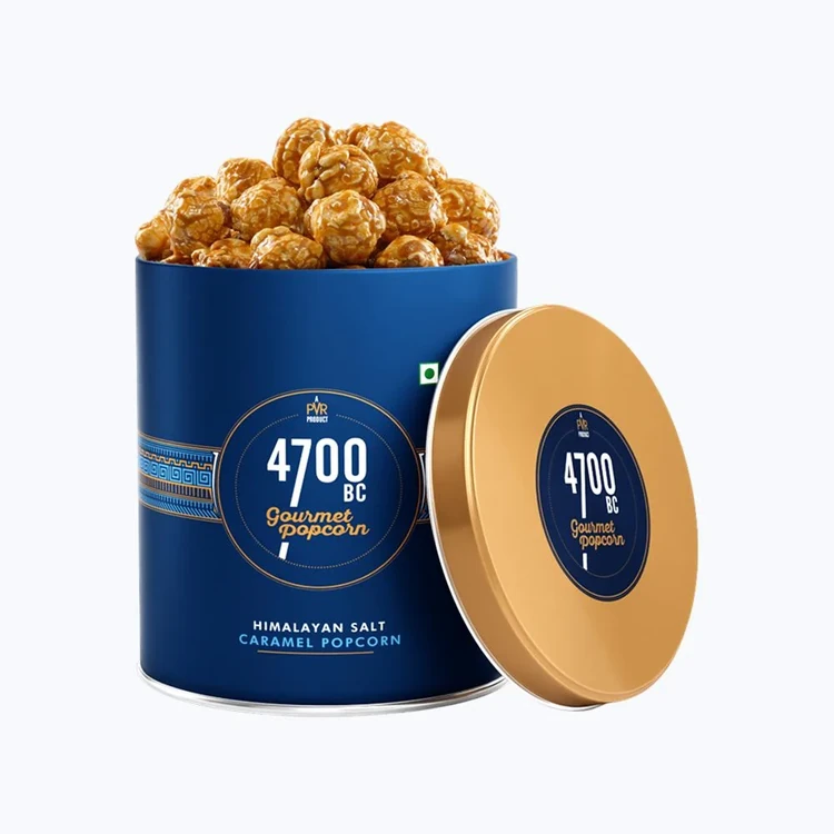 4700BC Himalayan Salt Caramel Popcorn, Gourmet Tin