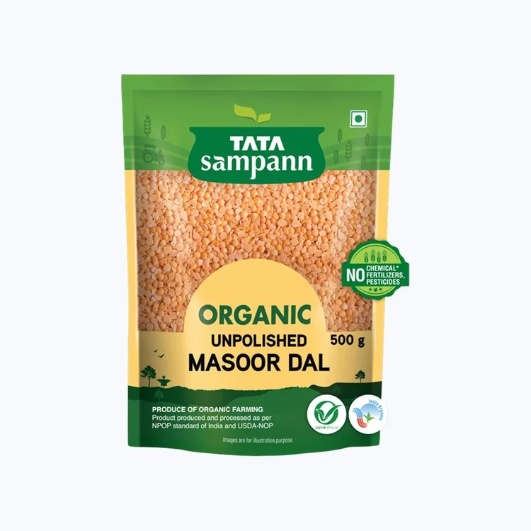 Tata Sampann Organic Masoor Dal Unpolished