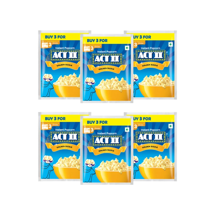 Act II Golden Sizzle Popcorn - Instant - Pack of 3 - Pack of 2