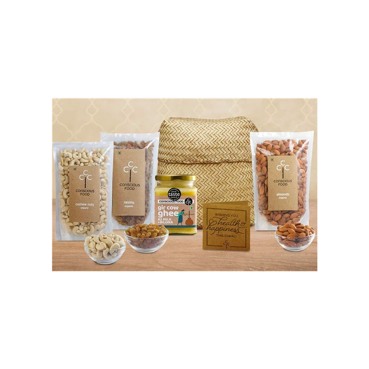 Conscious Food Indulgence Diwali Gift Pack (Dry Fruits + Ghee)