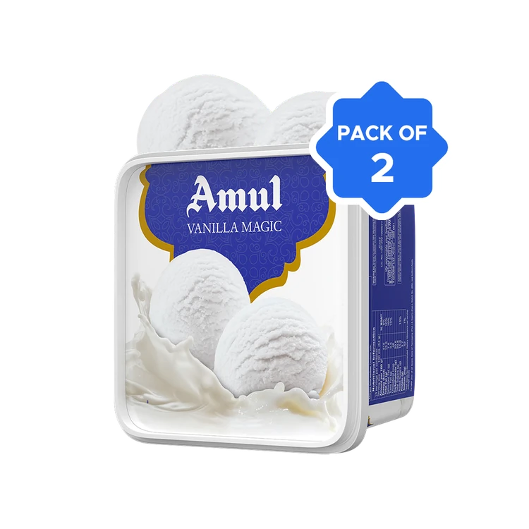 Amul Vanilla Magic Ice Cream Tub - Pack of 2