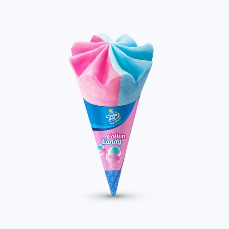 Cream Bell Cotton Candy Frozen Dessert Cone