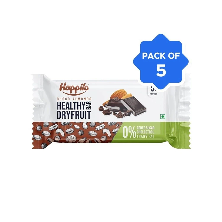 Happilo Choco-Almonds Healthy Dry Fruit Sweet Bar - Pack of 5