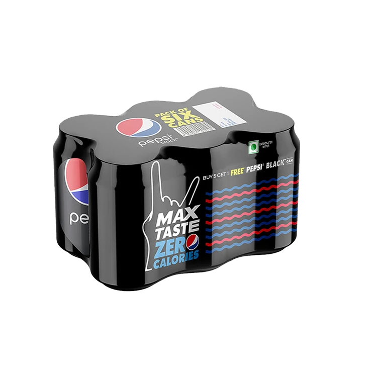 Pepsi Black Zero Calories Soft Drink - Buy 5 Get 1