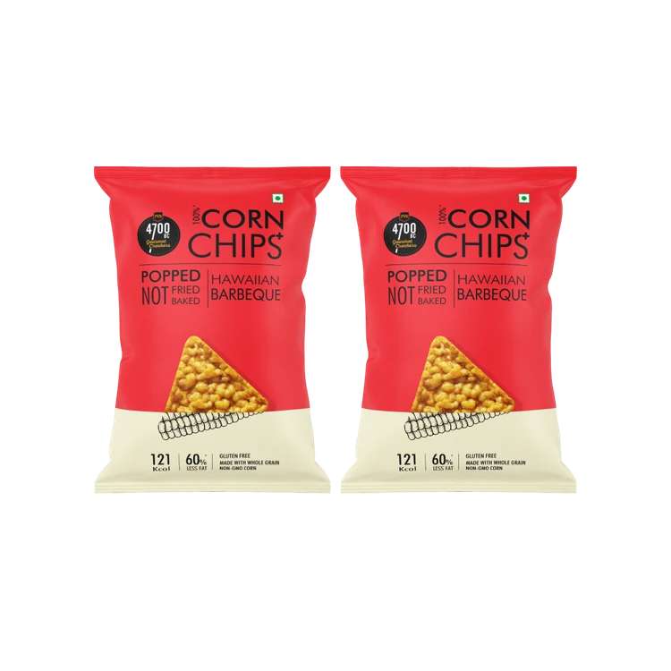 4700BC Hawaiian Barbeque Corn Popped Chips + - Pack of 2
