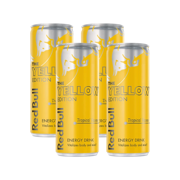 Red Bull Energy Drink - The Yellow Edition (250 ml) - Pack of 4