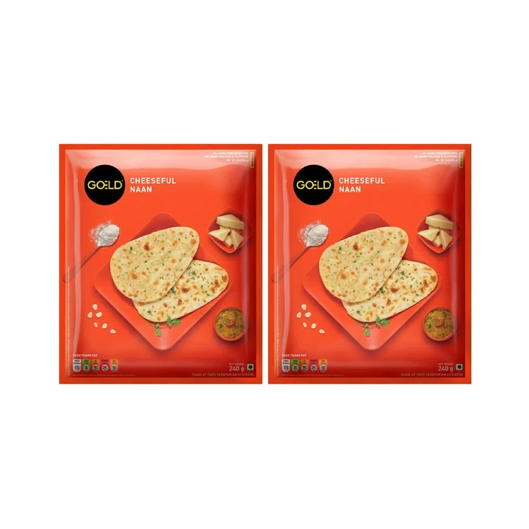 Goeld Cheeseful Naan (Frozen) - Pack of 2