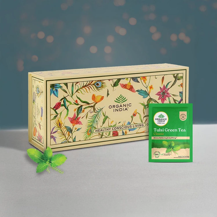 Organic India Premium Speciality Tulsi Tea Green Tea Gift Pack