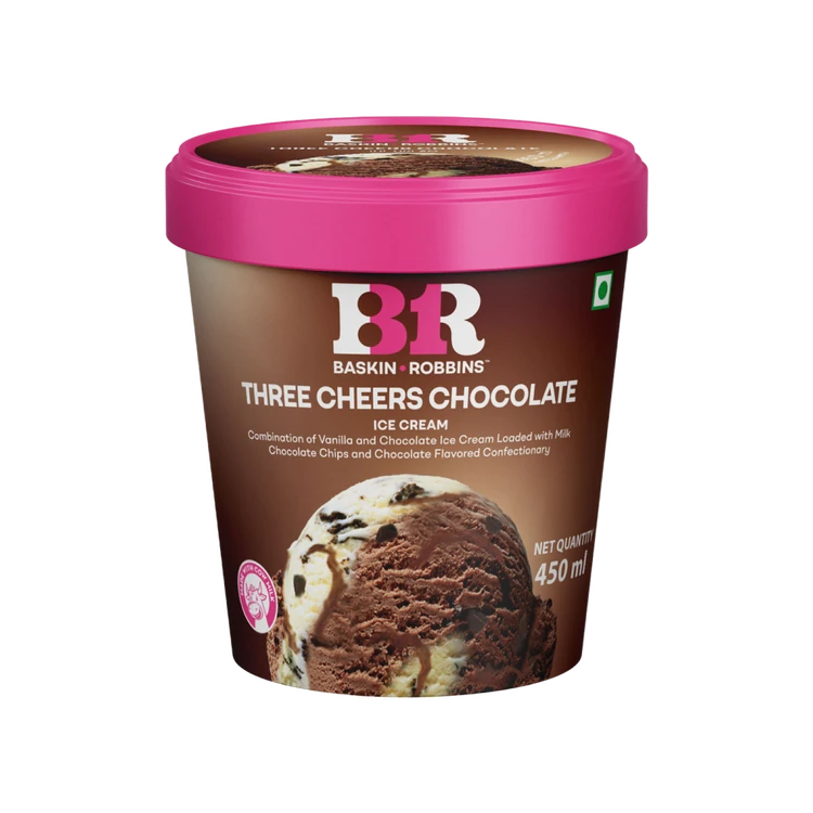 Baskin Robbins Three Cheers Chocolate Ice Cream Tub