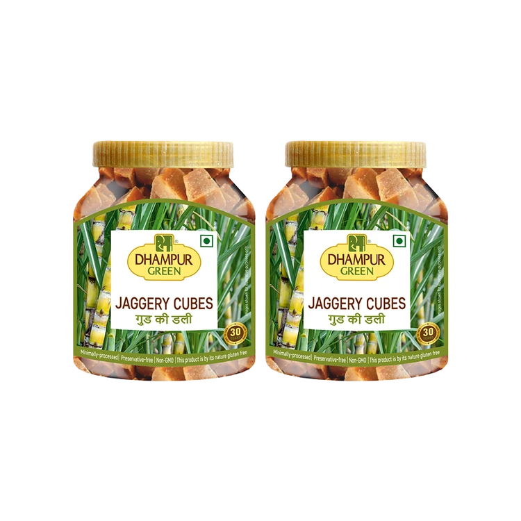 Dhampur Green Jaggery Cubes - Pack of 2 (Bella)