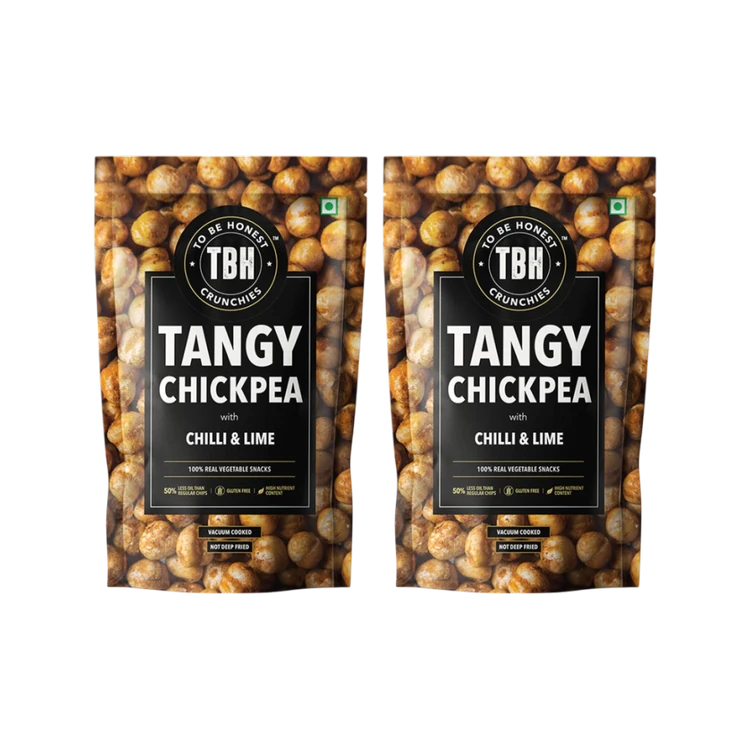 To Be Honest Tangy Chickpea With Chilli & Lime Namkeen Snacks - Pack of 2