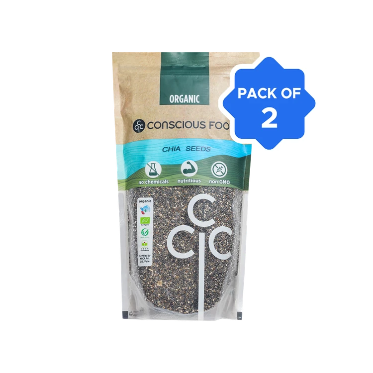 Conscious Food Organic Chia Seeds - Pack of 2