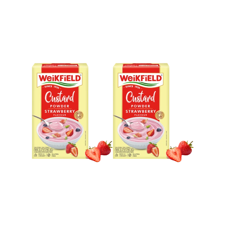 Weikfield Strawberry Custard Powder - Pack of 2