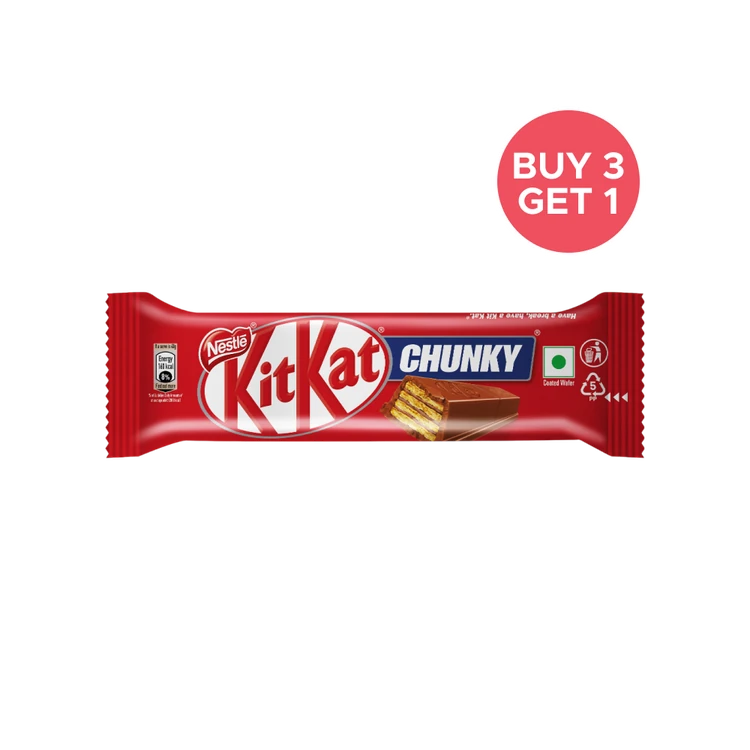 Nestle KitKat Chunky Wafer Bar - Buy 3 Get 1 Free