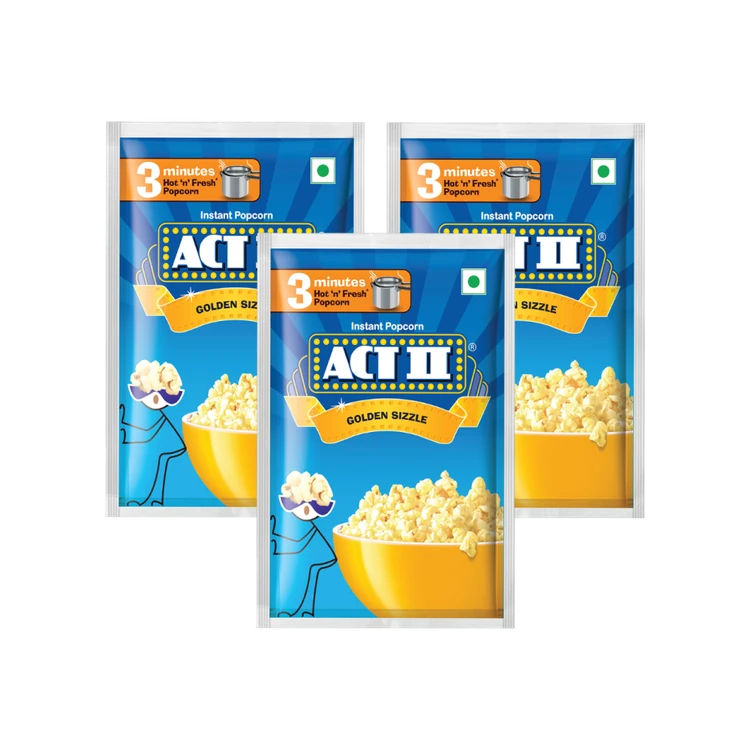 Act II Golden Sizzle Popcorn - Instant - Pack of 3