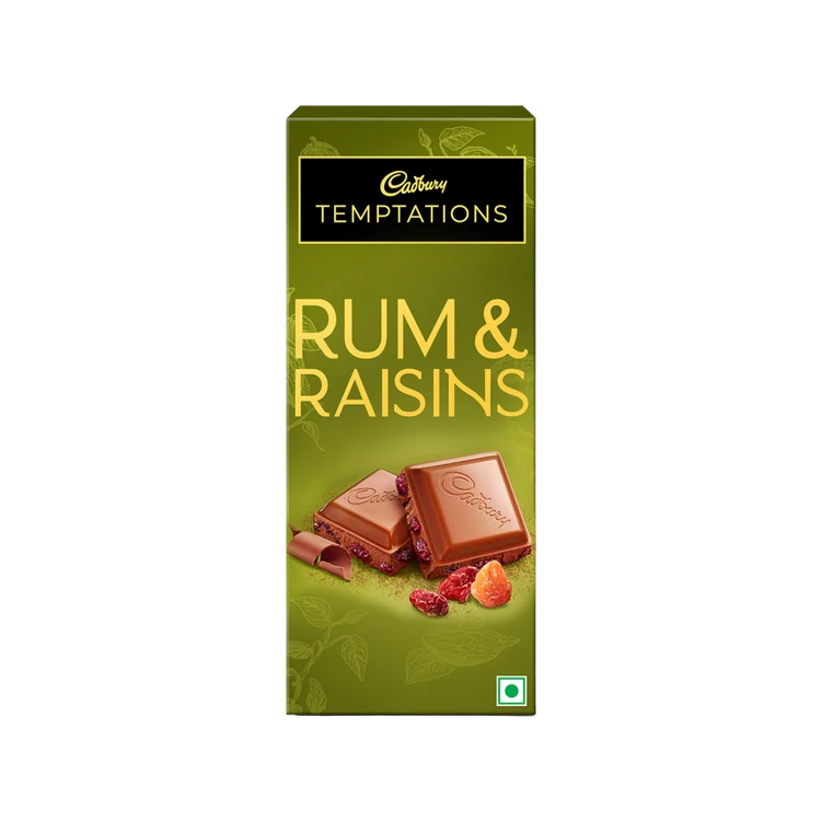 Cadbury Temptations Rum & Raisins Premium Milk Chocolate Bar