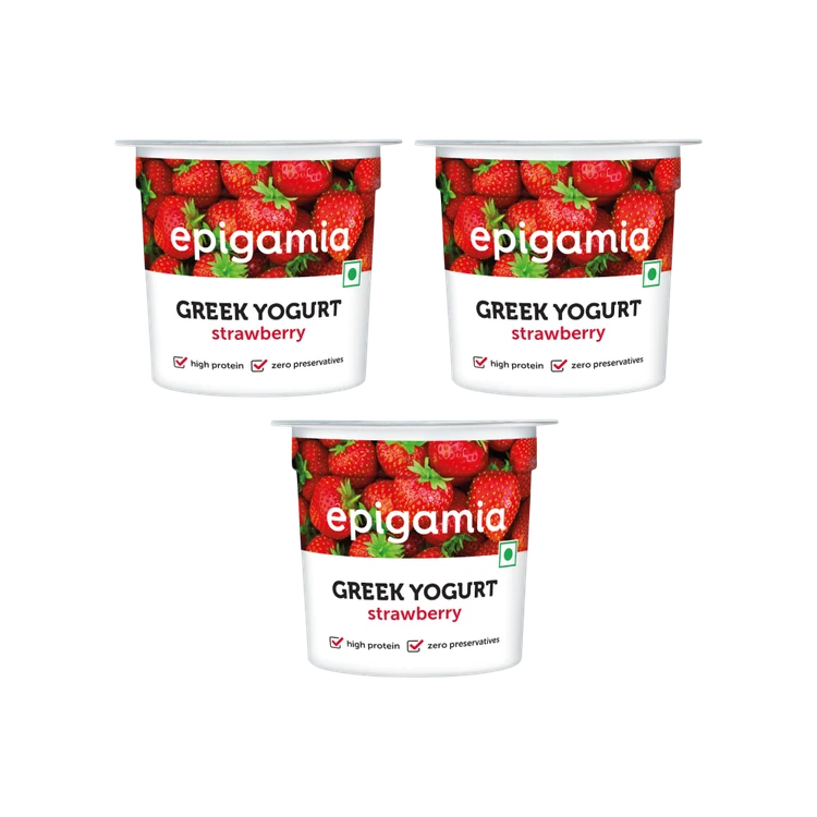 epigamia Strawberry Yogurt - Pack of 3