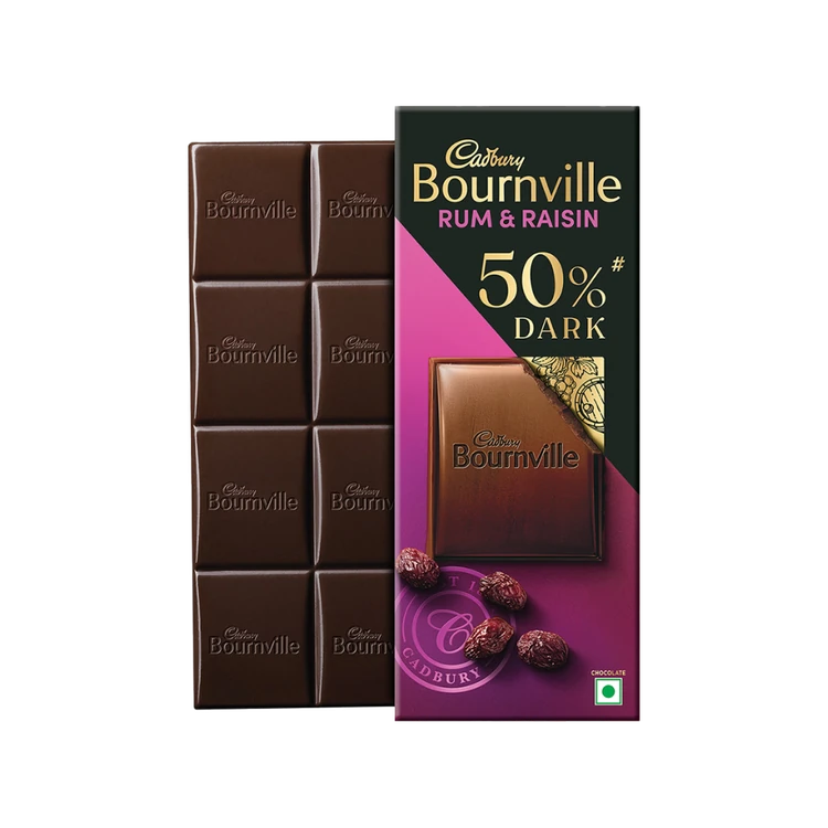 Cadbury Bournville Rum & Raisin Dark Chocolate Bar