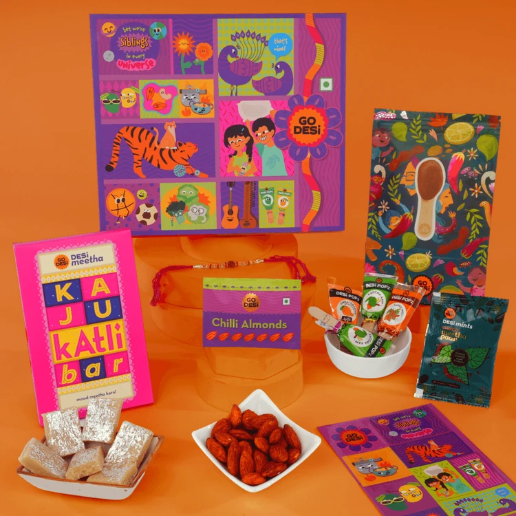 GO DESI Fun Rakhi Gift Pack