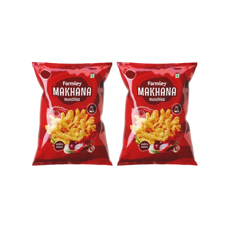 Farmley Makhana Munchies Crisps - Andhra Masala - Pack of 2
