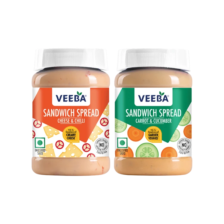 Veeba Sandwich Spread Cheese & Chilli +  Carrot & Cucumber Sandwich Spread Combo
