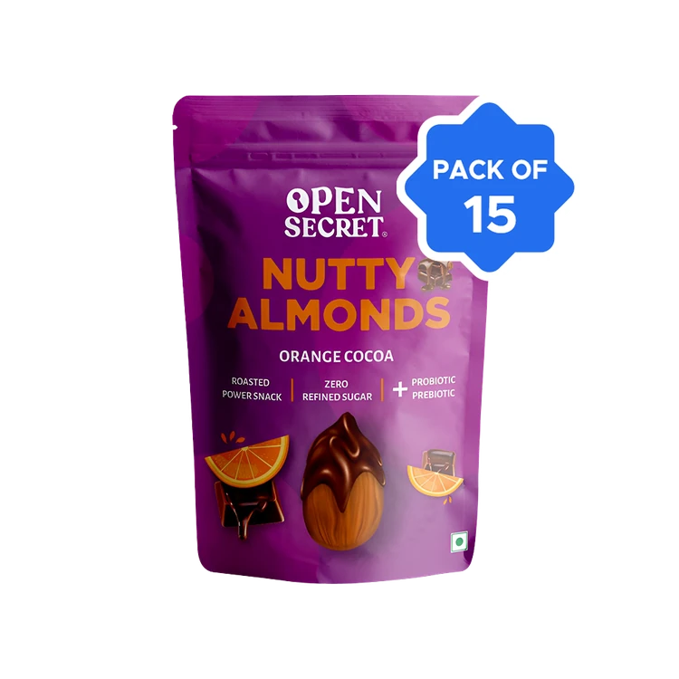 Open Secret Flavoured Almonds - Sweet Orange Cocoa - Pack of 15