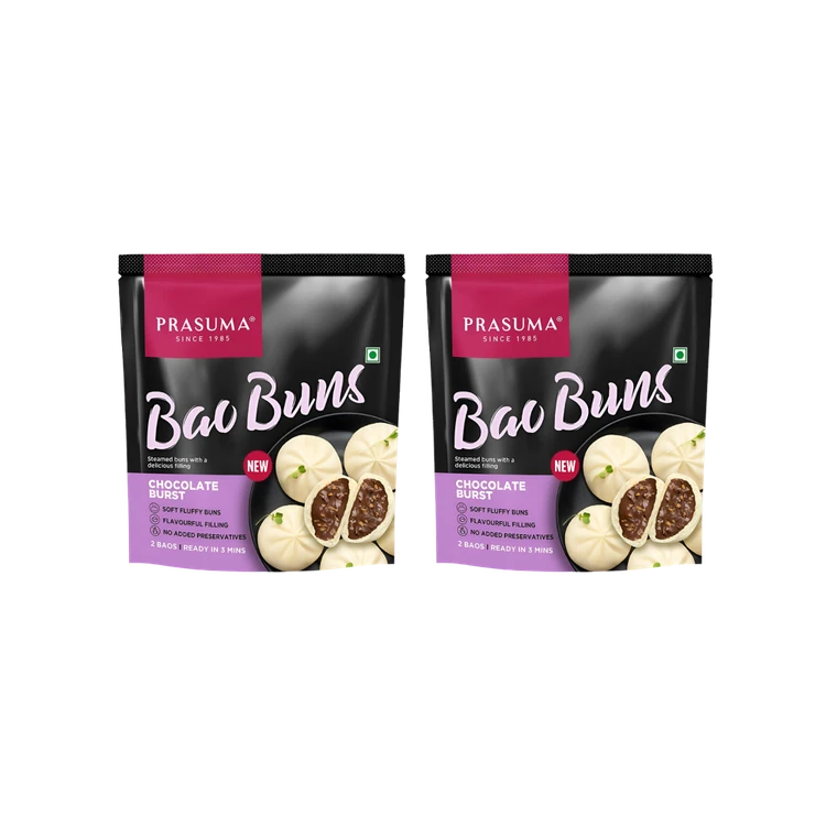 Prasuma Bao Bun Chocolate Burst (2 Baos) - Frozen - Pack of 2