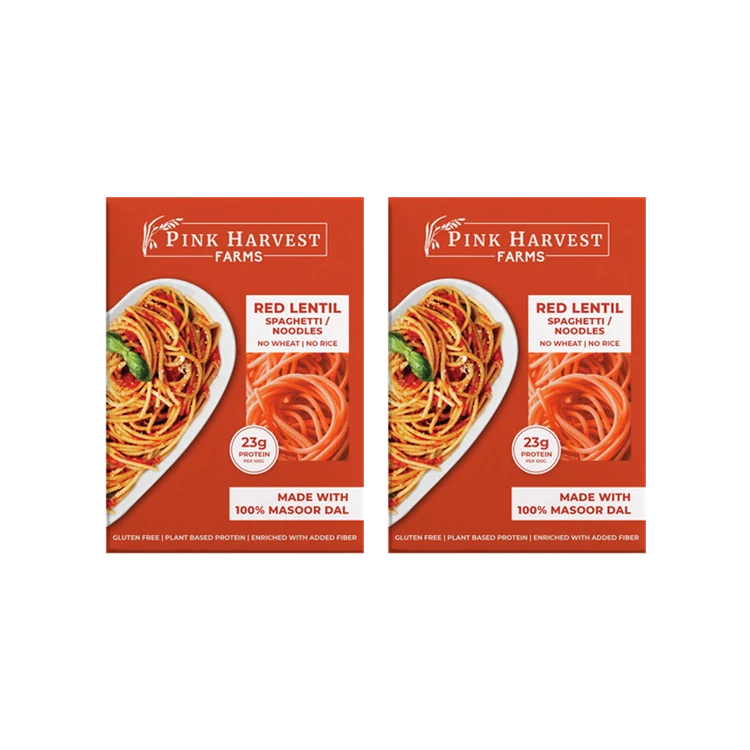 Pink Harvest Farms Red Lentil Spaghetti Pasta (Gluten Free) - Pack of 2